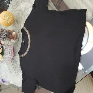 Kooples LINEN BLEND OVERSIZE JEWEL TEE